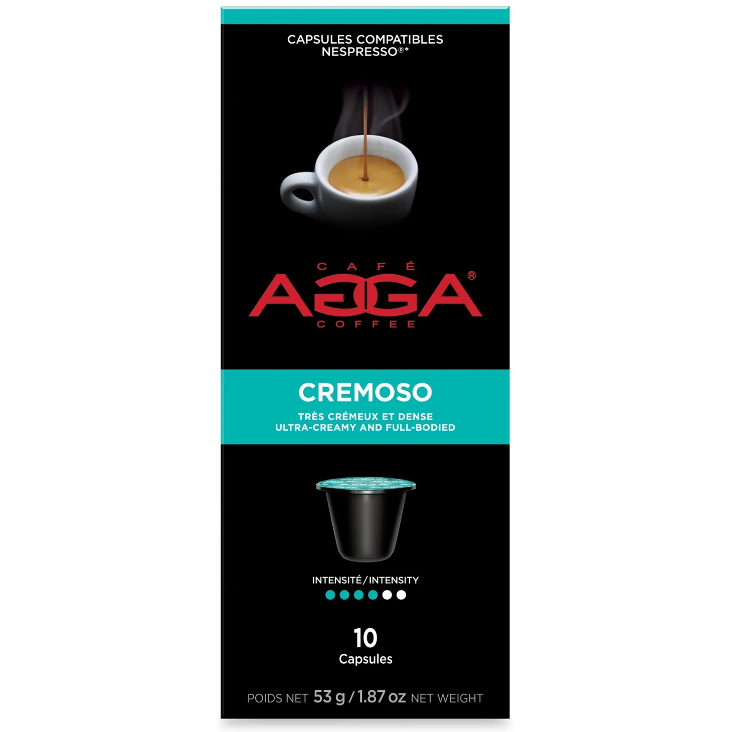 Nespresso Compatible Capsules>Ma Caféine Agga | Espresso Cremoso - box of 10 Nespresso® compatible capsules