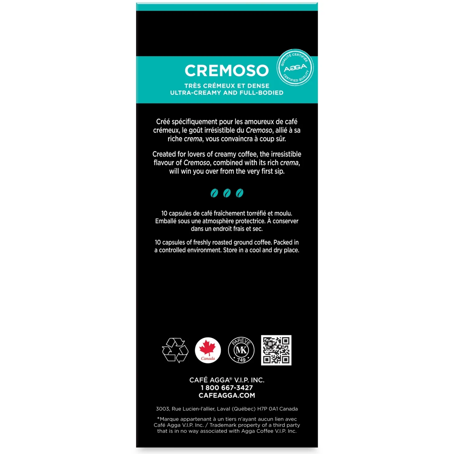 Nespresso Compatible Capsules>Ma Caféine Agga | Espresso Cremoso - box of 10 Nespresso® compatible capsules