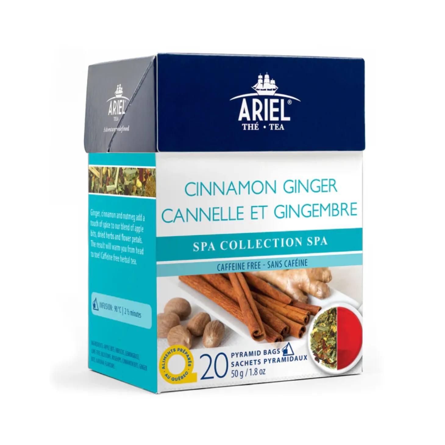 Herbal Teas|In Bag>Ma Caféine Ariel | Spa Cinnamon Ginger Herbal Tea - 20 sachets