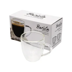Double Wall Cups|Glasses And Cups>Ma Caféine Barista | Double Wall Espresso Glasses with Handle - Set of 2