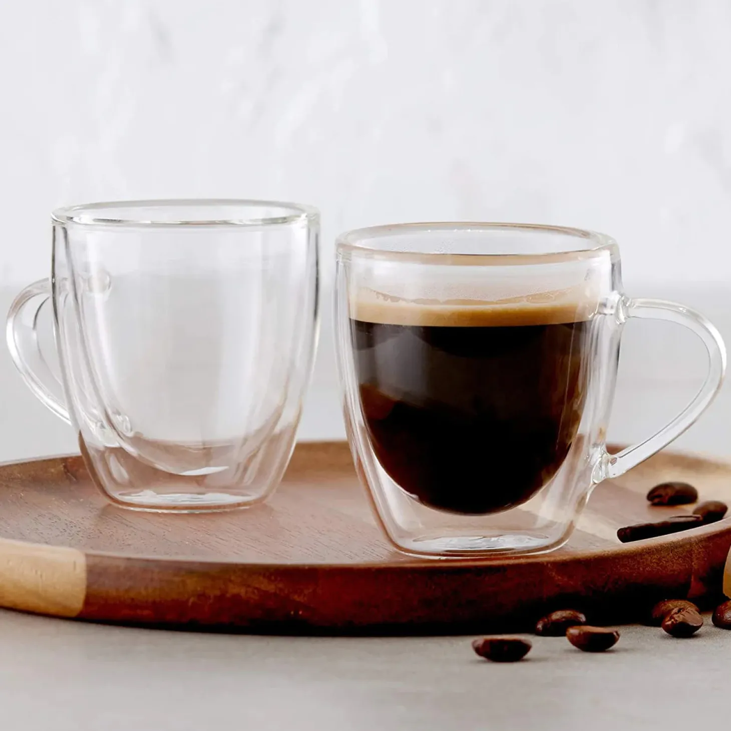 Double Wall Cups|Glasses And Cups>Ma Caféine Barista | Double Wall Espresso Glasses with Handle - Set of 2