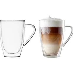 Double Wall Cups|Glasses And Cups>Ma Caféine Barista | Double Walled Café Latte Glasses - Set of 2