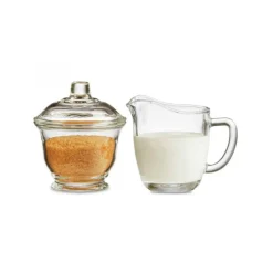 Hostess Gifts|Glasses And Cups>Ma Caféine Barista | Glass Creamer and Sugar Bowl Set