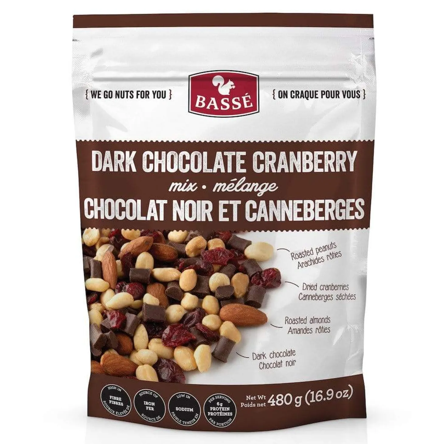 Food & Snacks|Quebec Products>Ma Caféine Basse | Dark chocolate and cranberry mix - 480 gr