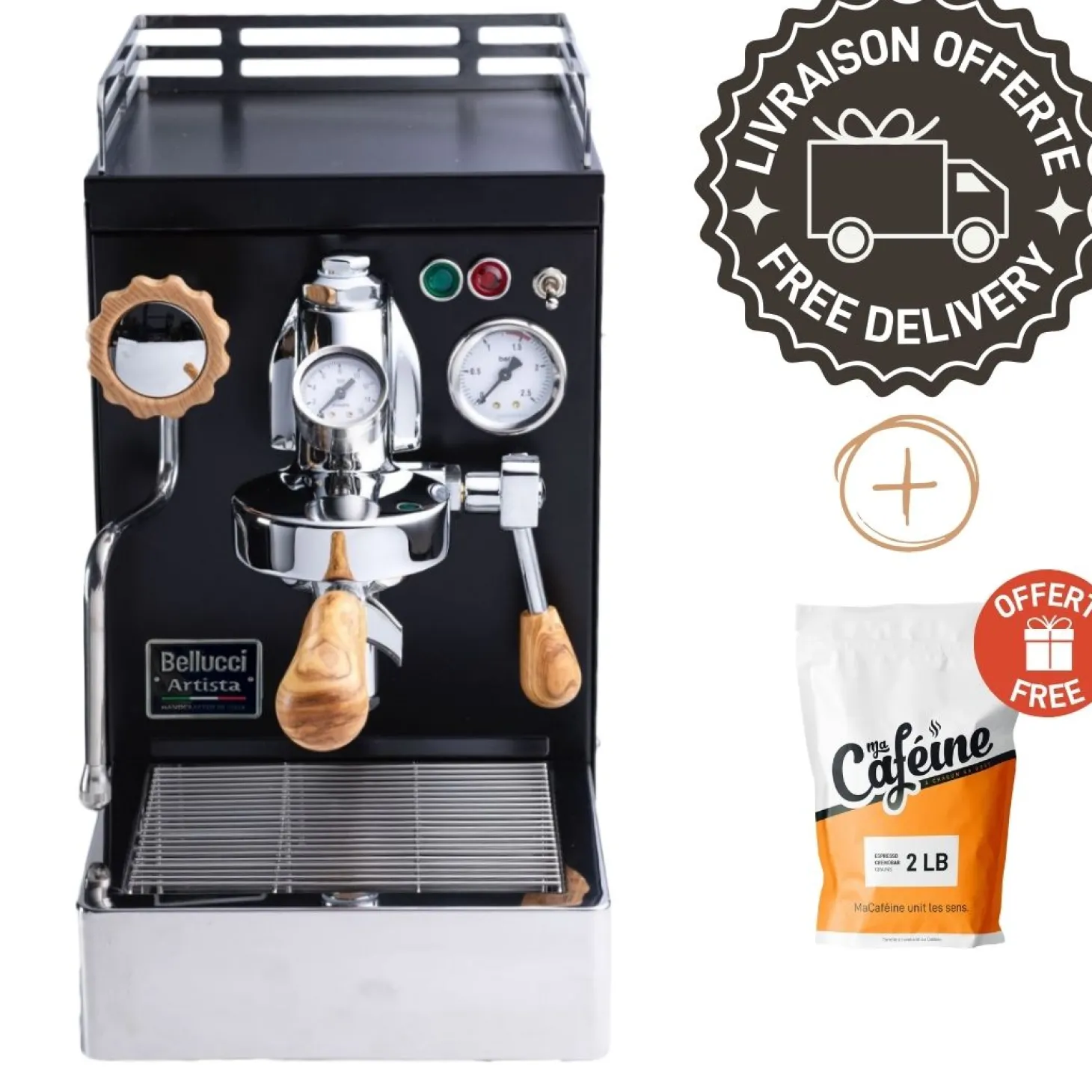Bellucci|Manual>Ma Caféine Bellucci | ARTISTA Nero manual espresso machine