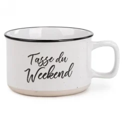 Ceramic Mugs|Message Mugs>Ma Caféine Bowl with handle Weekend Cup - 650 ml