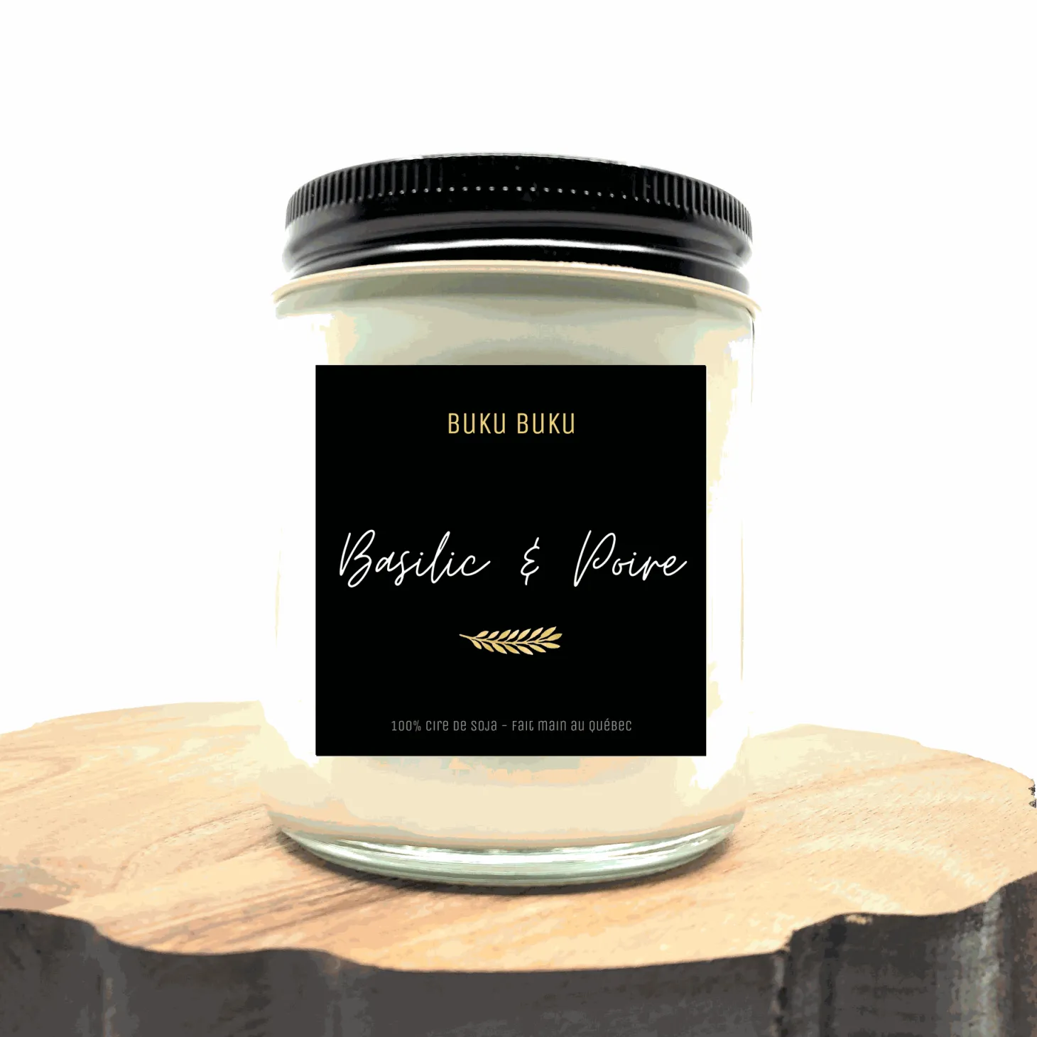 Quebec Products|I Am Candles>Ma Caféine Buku Buku | Basil and Bosc Pear - soy candle