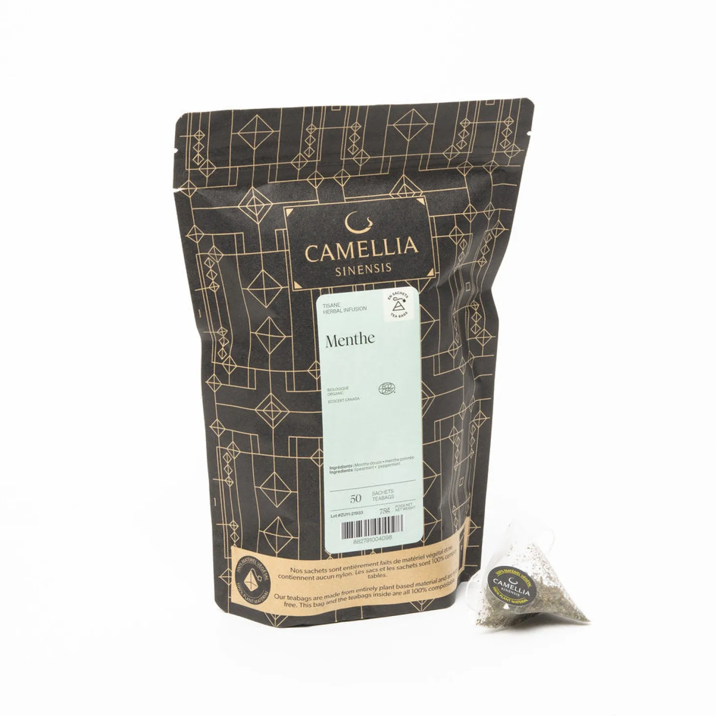 Herbal Teas|In Bag>Ma Caféine Camellia Sinensis | Organic & fair trade mint (50 sachets)