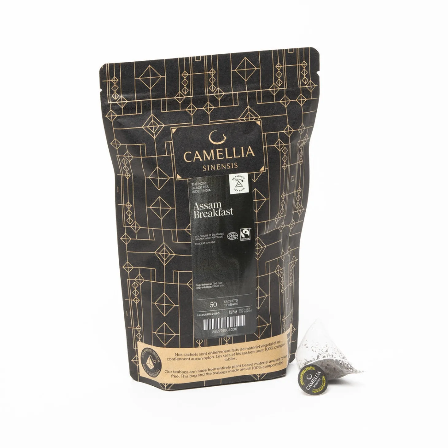 Black Teas|In Bag>Ma Caféine Camellia Sinensis | Organic and fair trade Assam Breakfast (50 sachets)