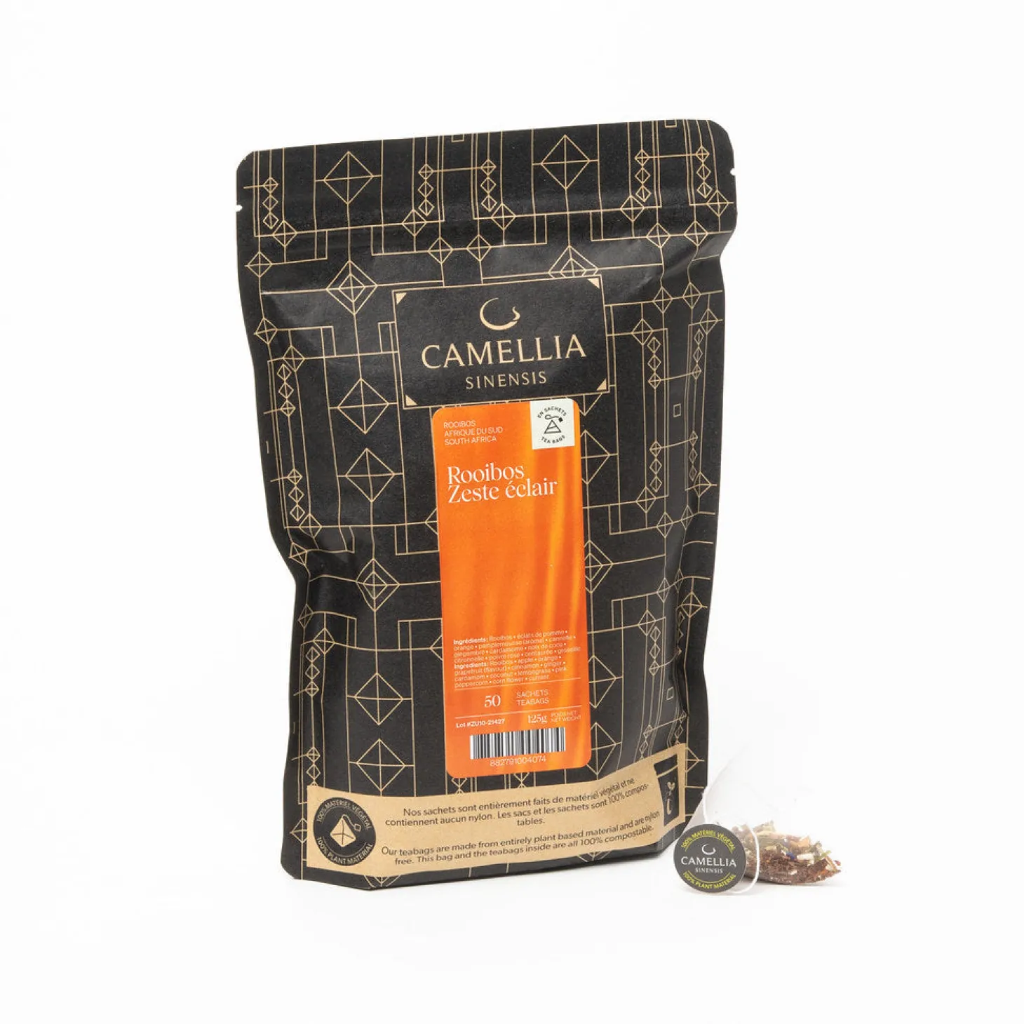 Rooibos Teas|In Bag>Ma Caféine Camellia Sinensis | Rooibos Zest Éclair organic & fair trade (50 sachets)