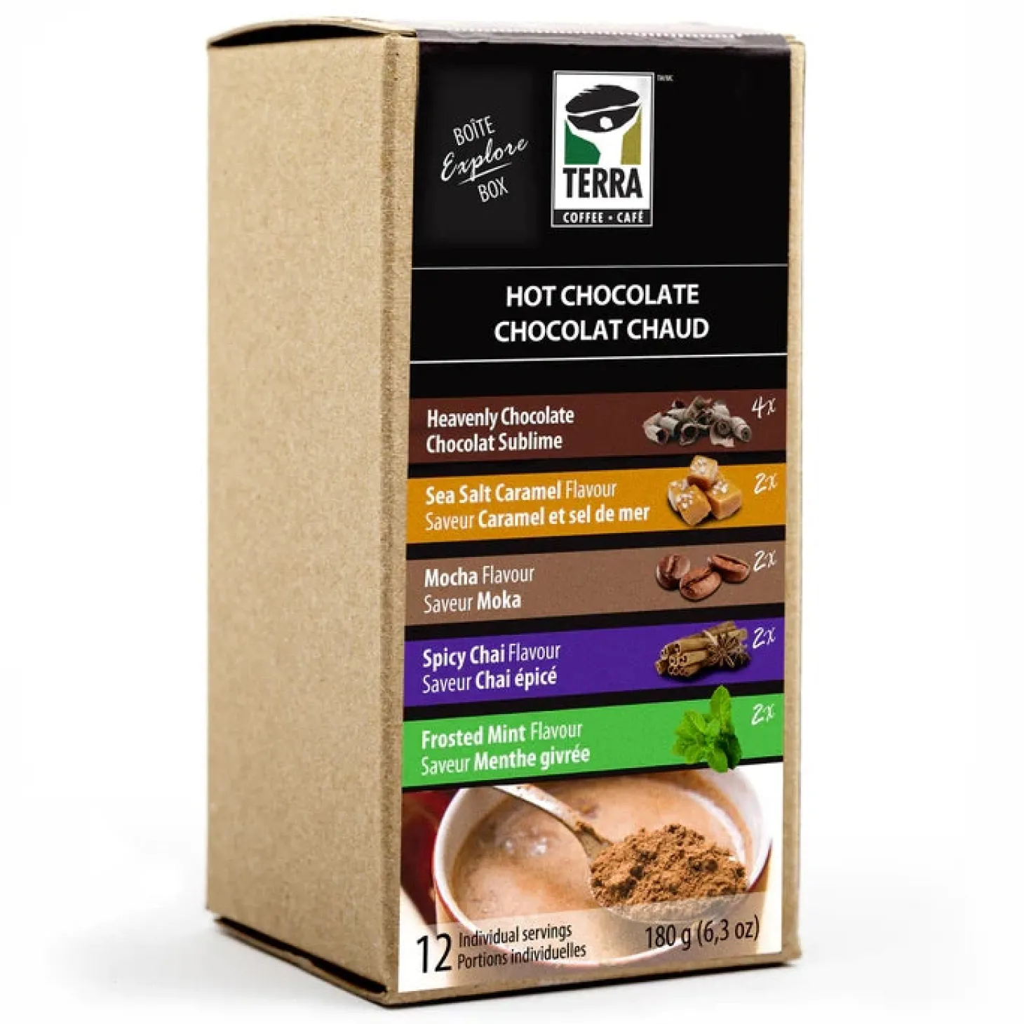 Hot Chocolates|Chocolate>Ma Caféine Explore Hot Chocolate Box - 12 sachets