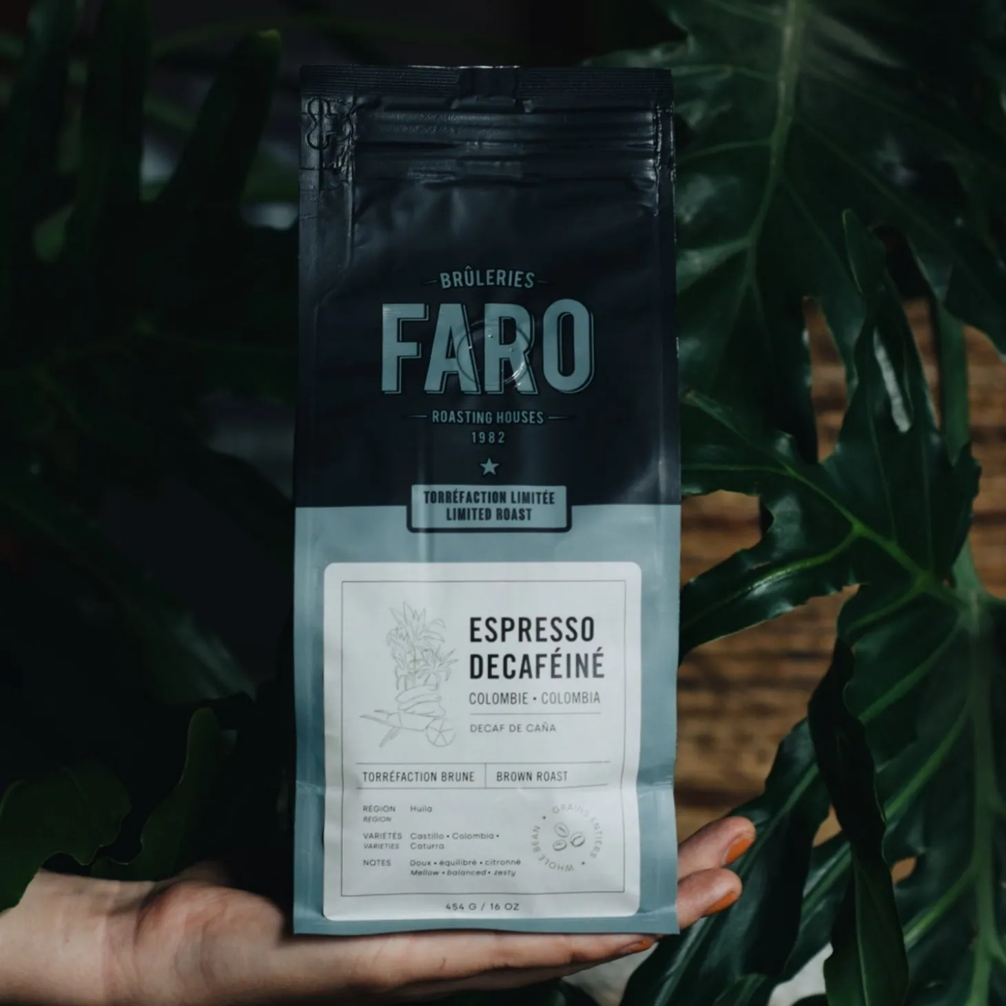 Faro Roasting Houses|Decaffeinated>Ma Caféine Faro Burneries | Natural decaffeinated Colombian coffee with cane sugar - 454 gr