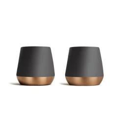 Double Wall Cups|Ceramic Mugs>Ma Caféine Fellow | Set of 2 black double wall Junior ceramic cups