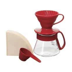 Manual Infusions>Ma Caféine Hario | Red ceramic pour-over set V60-01