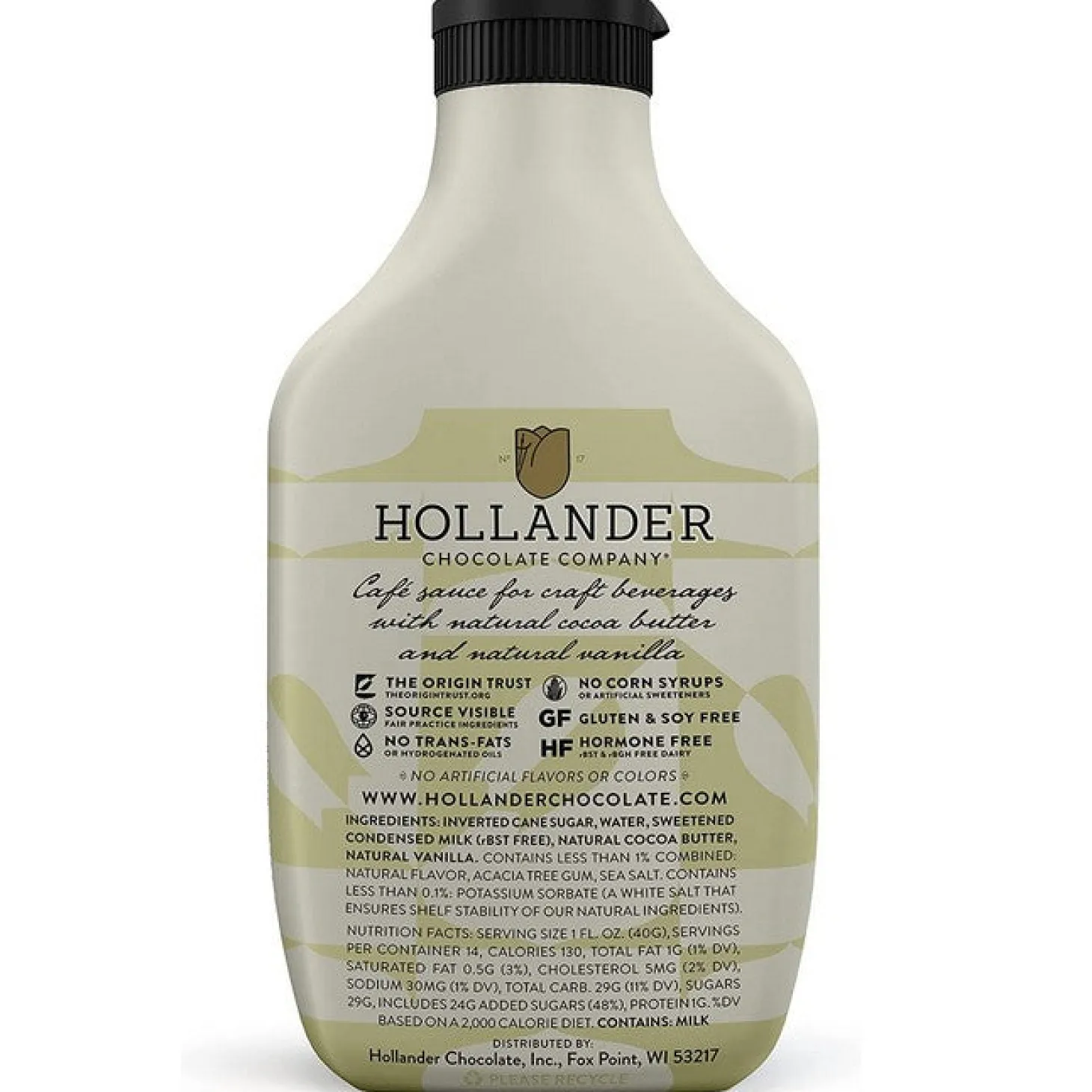 Flavored Syrups & Sauces|Hot Chocolates>Ma Caféine Hollander | White Chocolate Sauce - 540 gr