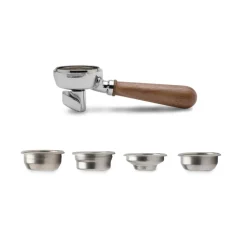 Porta-Filters|Barista Tools>Ma Caféine Lelit | 58mm filter holder assembly with 2 wood line outlets