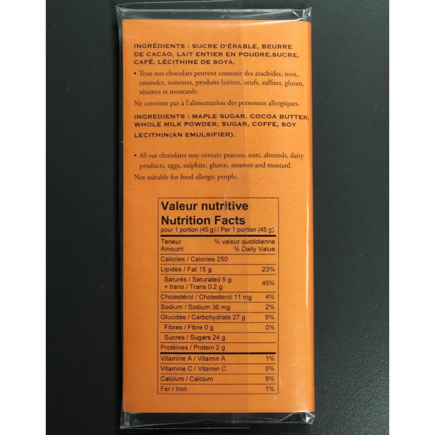 Food & Snacks|Quebec Products>Ma Caféine My Caffeine | Maple and Coffee White Chocolate Bar
