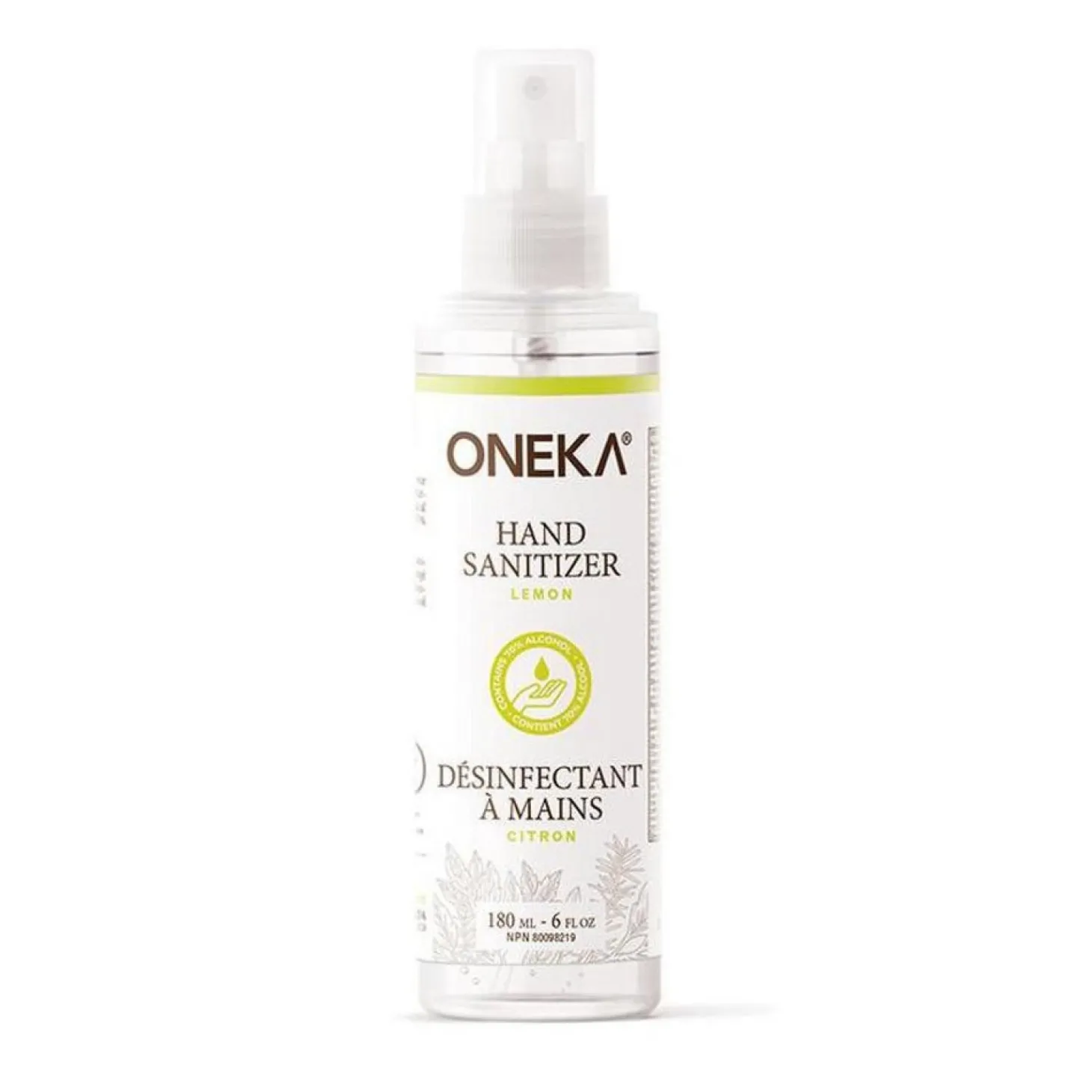 Quebec Products|Wellness Products>Ma Caféine Oneka | Lemon Hand Sanitizer 180ml