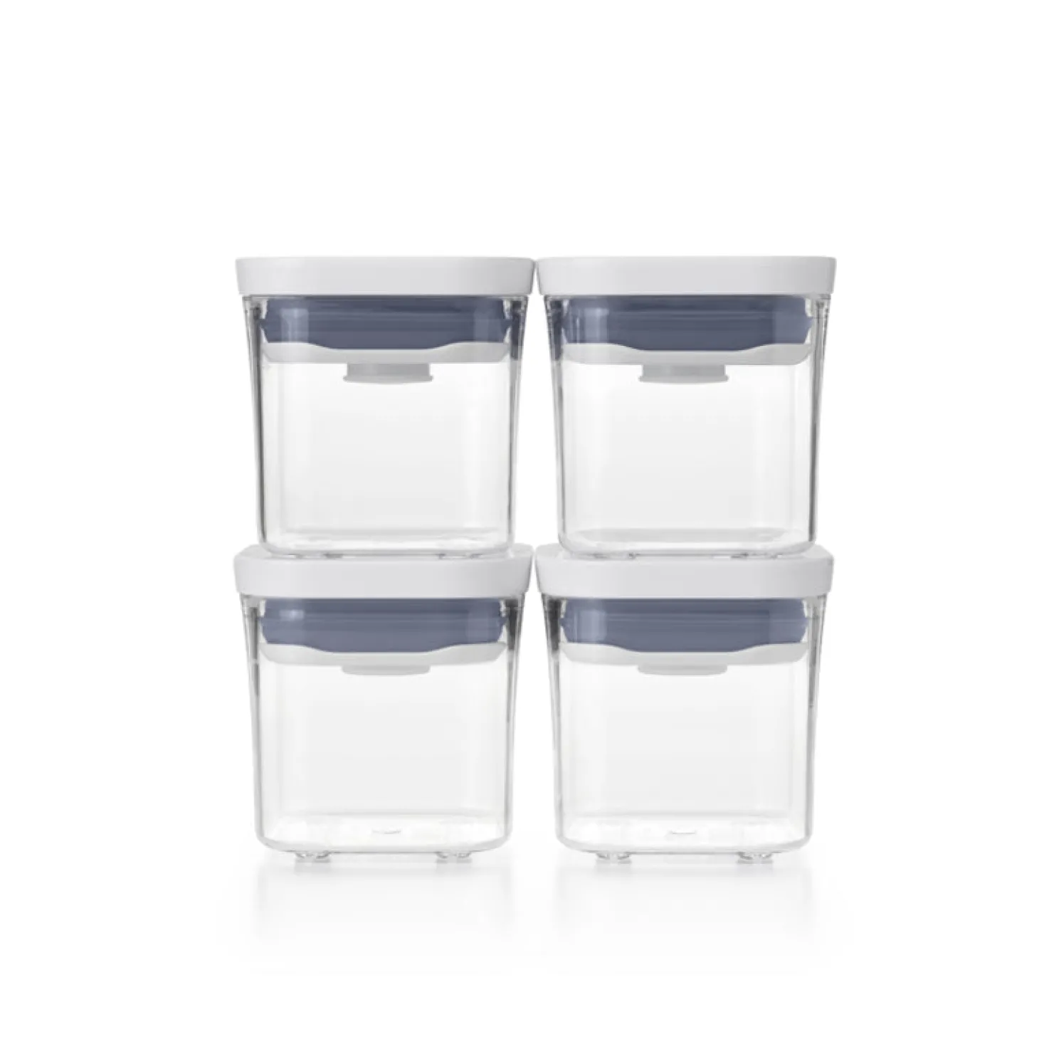Preservation|Preservation>Ma Caféine OXO | Set of 4 square mini white containers POP 2.0 - 0.2 Liters