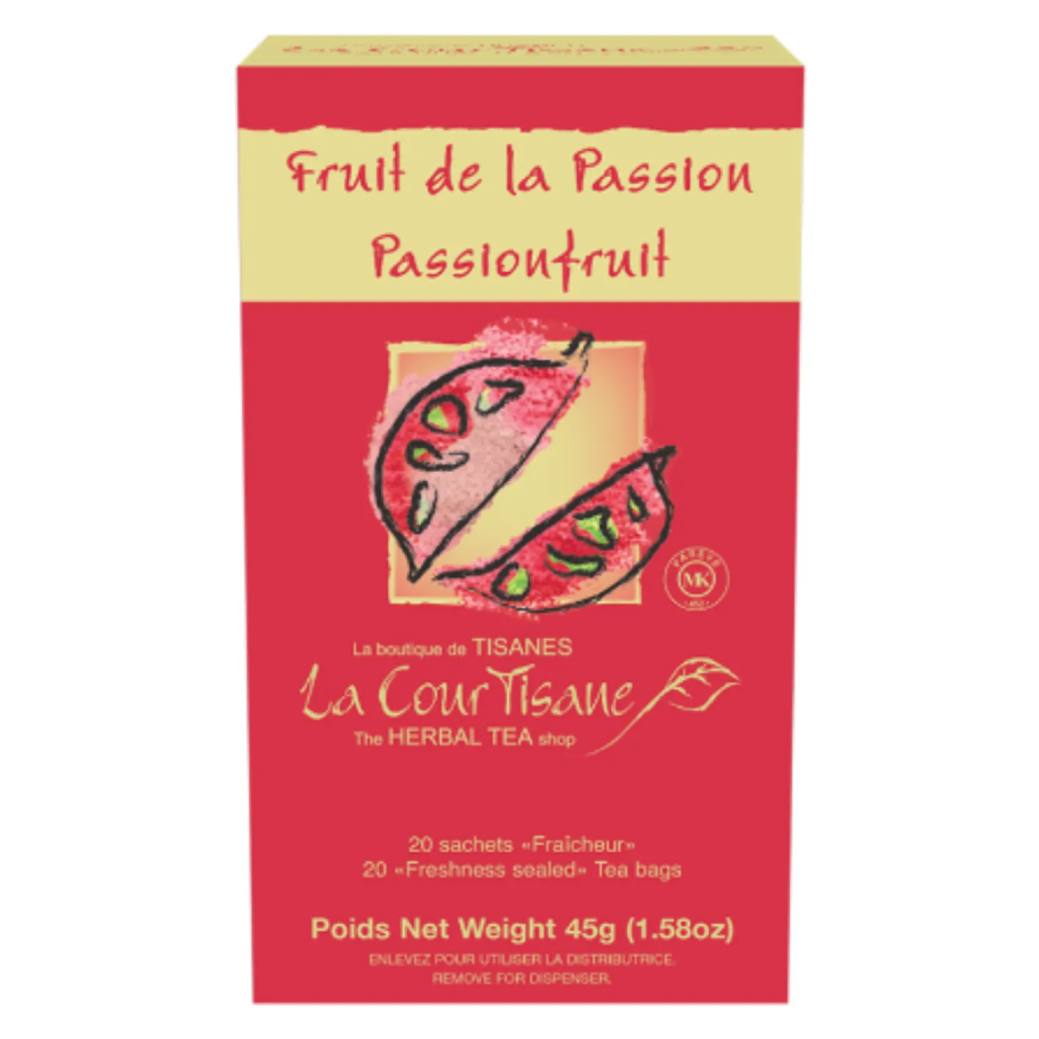 Herbal Teas|Caffeine Free>Ma Caféine The Courtesan | Passion Fruit Herbal Tea box of 20 sachets
