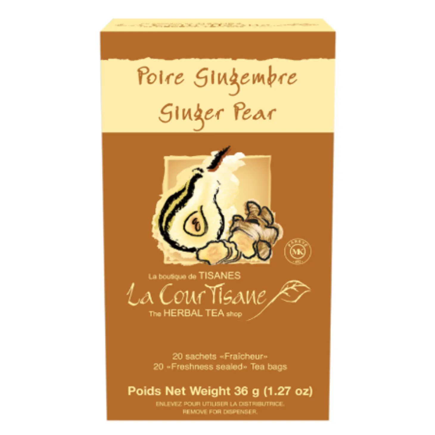 Herbal Teas|Caffeine Free>Ma Caféine The Courtesan | Pear Ginger Herbal Tea box of 20 sachets