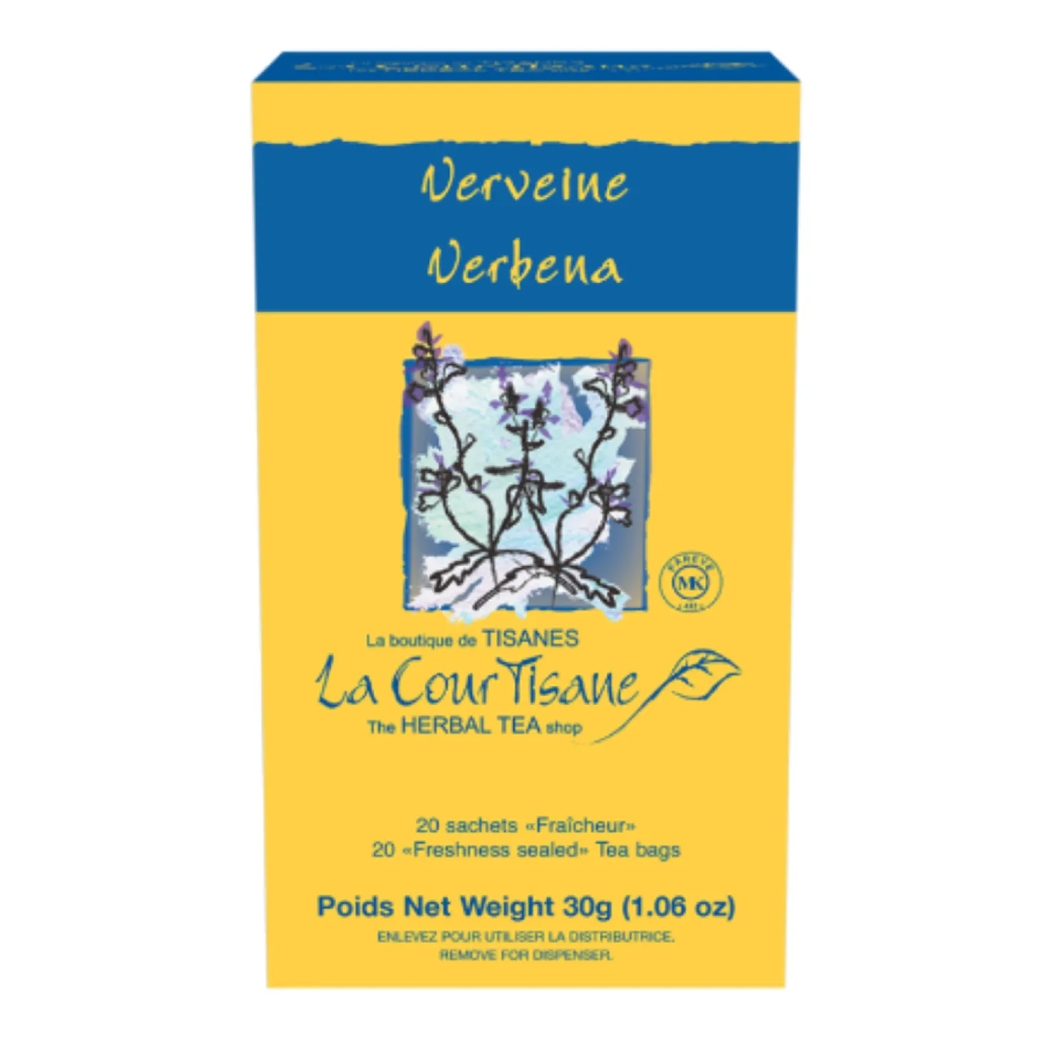 Herbal Teas|Caffeine Free>Ma Caféine The Courtesan | Verbena herbal tea box of 20 sachets