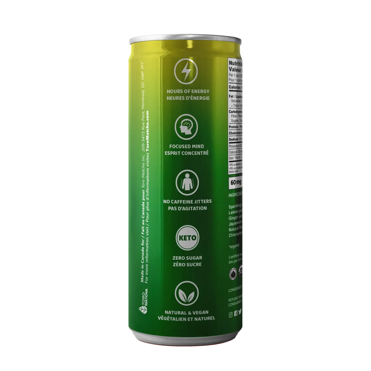 Ready-To-Drink Beverages|Quebec Products>Ma Caféine ToroMatcha | Sparkling Ginger without sugar - 355ml